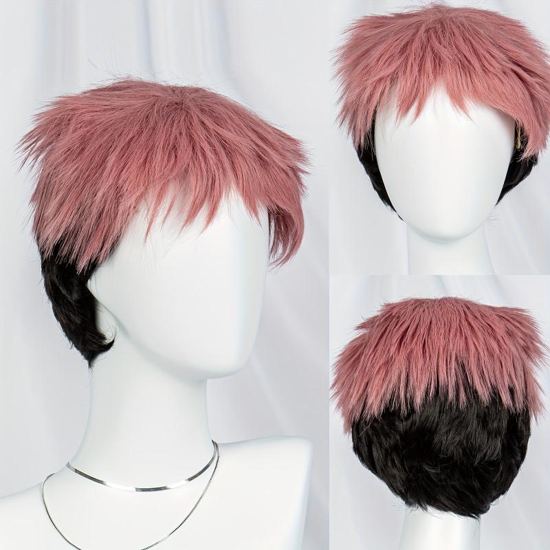 Short Costume Wig With Bangs Synthetic Anime Cosplay Halloween Party