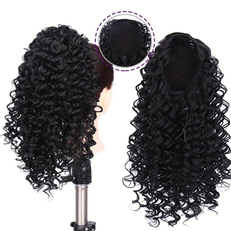 Afro Kinky Curly Ponytail Extensions Clip In Drawstring Ponytail Hair Extensions