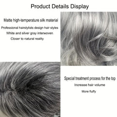 30 48 Cm Silvery Body Wave Hair Wigs Side Part Short Curly Hair Wigs For Women