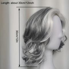 30 48 Cm Silvery Body Wave Hair Wigs Side Part Short Curly Hair Wigs For Women