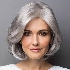 30 48 Cm Silvery Body Wave Hair Wigs Side Part Short Curly Hair Wigs For Women