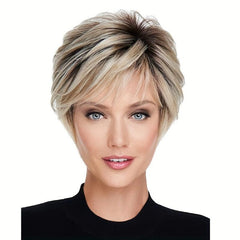 Short Straight Pixie Cut Wig With Bangs Synthetic Wig