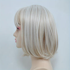 Heat Resistant Bob Cut Wig with Bangs for Daily Wear