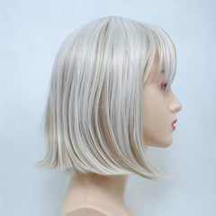 Heat Resistant Bob Cut Wig with Bangs for Daily Wear