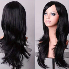 Colorful Long Curly Synthetic Wig With Bangs Heat Resistant