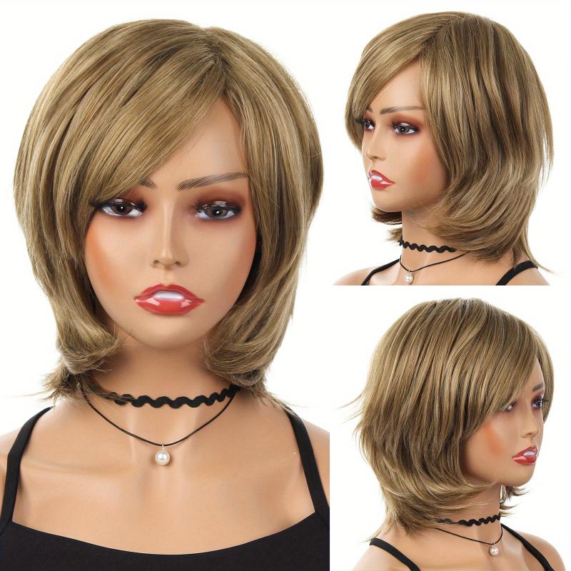 Fluffy Curly Blonde Wig with Bangs Natural Looking Synthetic Wig