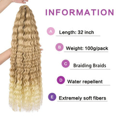 Pink Deep Wave Crochet Hair Extensions Lightweight and Long Lasting