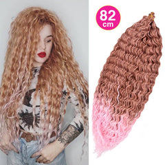 Pink Deep Wave Crochet Hair Extensions Lightweight and Long Lasting