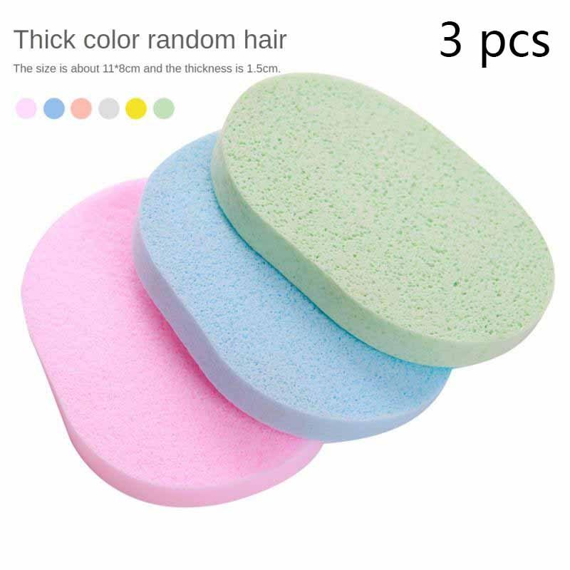 3pcs Facial Cleansing Sponges Easy To Dry Makeup Puffs Clean Face Cotton PVA