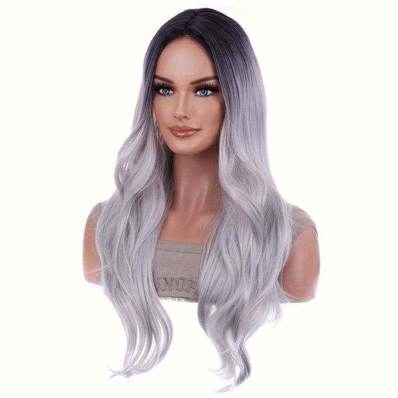 Ombre Long Curly Synthetic Wig Heat Resistant Fashionable Daily Party Cosplay