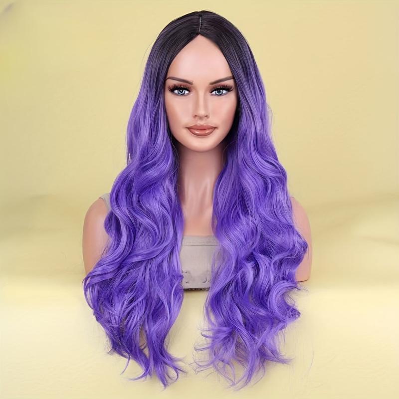 Ombre Long Curly Synthetic Wig Heat Resistant Fashionable Daily Party Cosplay