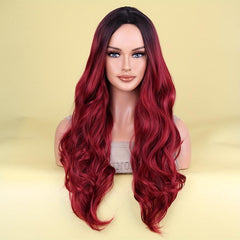 Long Curly Wavy Synthetic Wig Heat Resistant Fashionable For Daily Use