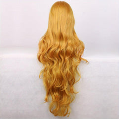 Pink Wavy Synthetic Wig With Bangs Cosplay Wigs For Women Halloween Party