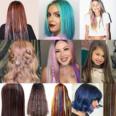 Colorful Tinsel Hair Extensions Glitter Hair Extensions Kit