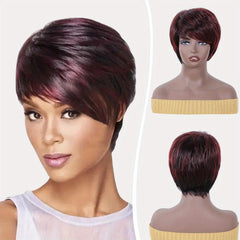 Pixie Cut Wigs Short Straight Layered Hair Wigs for Women