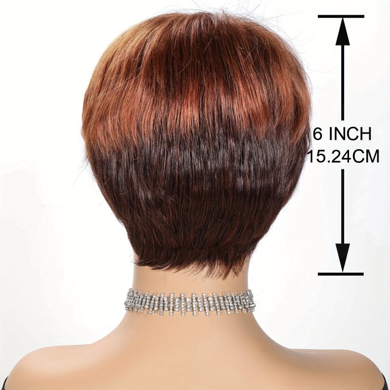 Pixie Cut Wigs Short Straight Layered Hair Wigs for Women