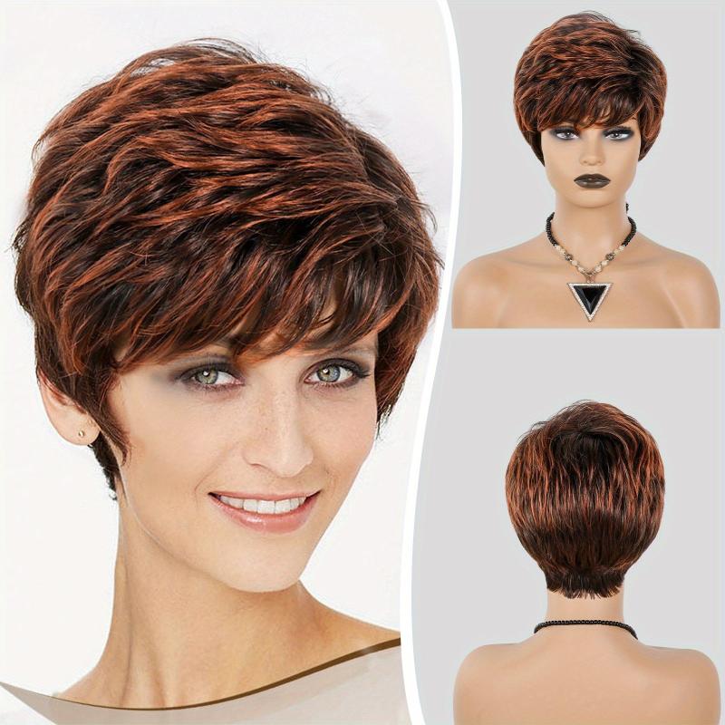 Pixie Cut Wigs Short Straight Layered Hair Wigs for Women