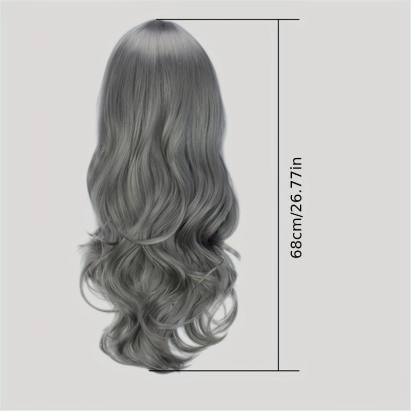 Long Curly Synthetic Wig with Bangs for Halloween Cosplay