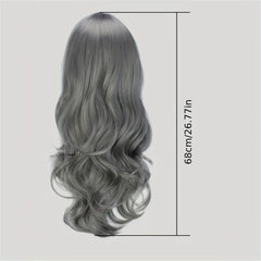 Long Curly Synthetic Wig with Bangs for Halloween Cosplay