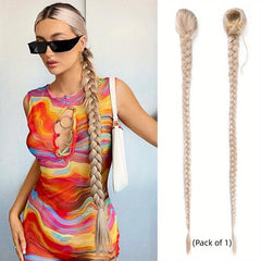 Long Braided Drawstring Ponytail