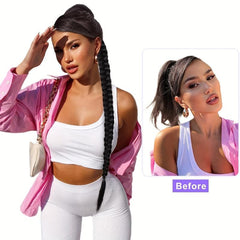 Long Braided Drawstring Ponytail