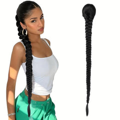 Long Braided Drawstring Ponytail