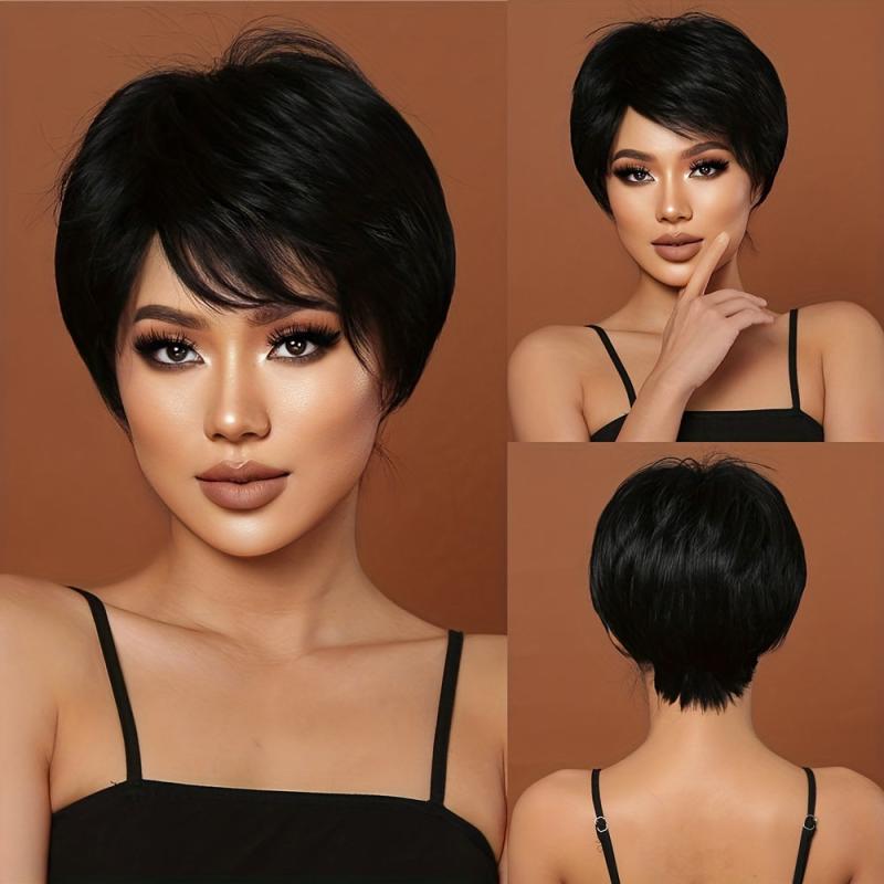Dark Brown Short Straight Wig for Women, Daily Party Cosplay Style