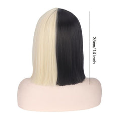 Long Straight Bob Cut Synthetic Wig With Bangs for Halloween Cosplay