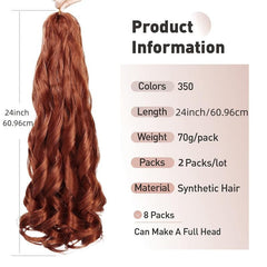 Loose Wave Crochet Hair Extensions 60-96 cm 2 Packs