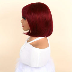 Bob Short Hair Wig Bangs 150 Density Human Hair 20-56 cm