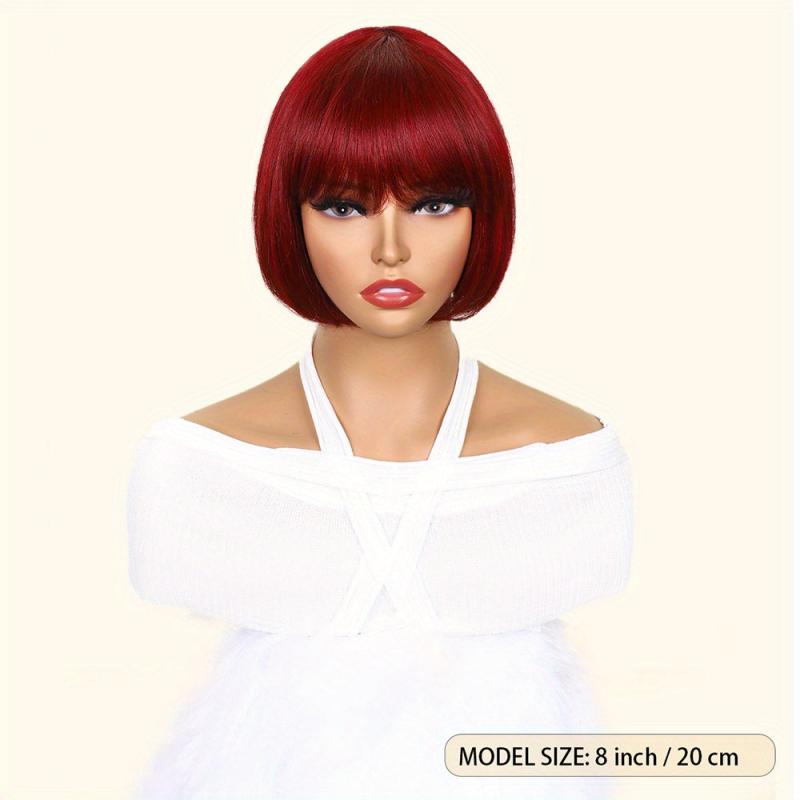 Bob Short Hair Wig Bangs 150 Density Human Hair 20-56 cm