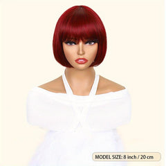 Bob Short Hair Wig Bangs 150 Density Human Hair 20-56 cm