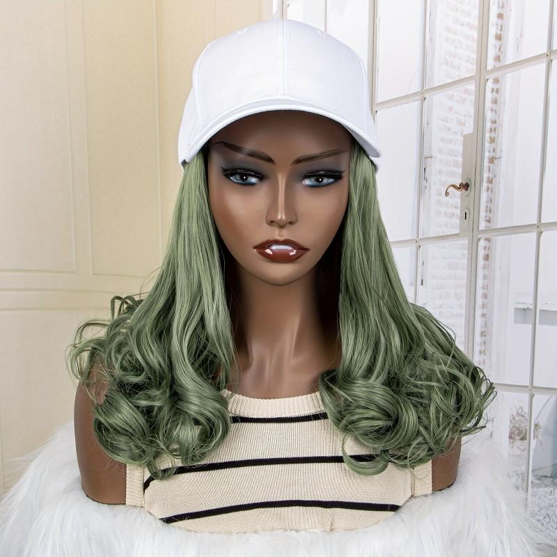 Colorful Wavy Curly Midlength Wig for Hats & Wigs
