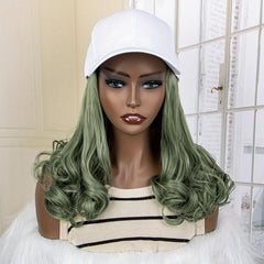 Colorful Wavy Curly Midlength Wig for Hats & Wigs