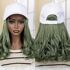 Colorful Wavy Curly Midlength Wig for Hats & Wigs