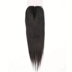 Transparent 2 4 Lace Closure 100% Human Hair T Part Pre Plucked Natural Hairline