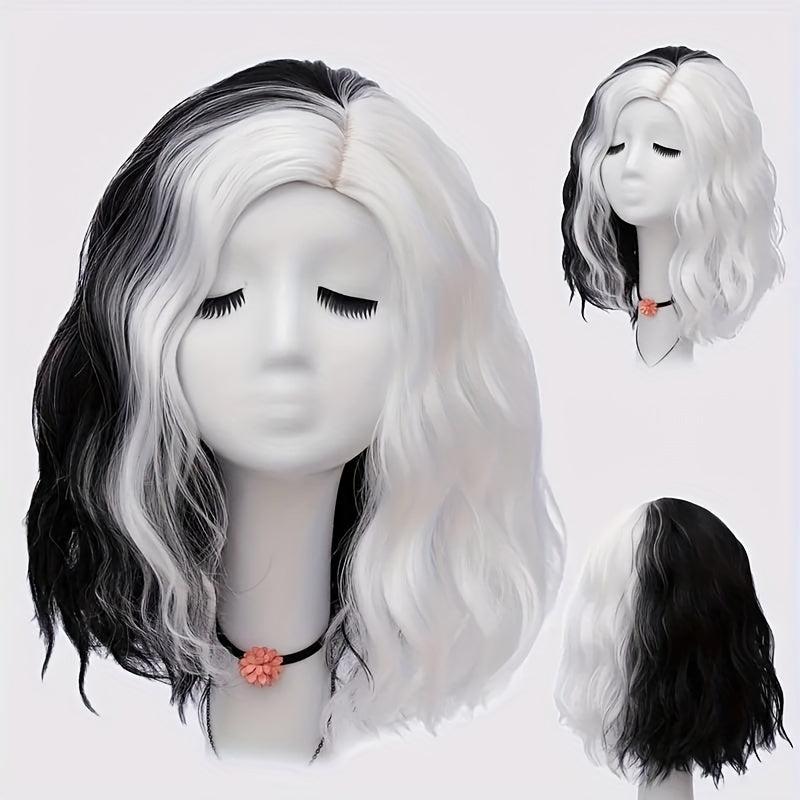 Colorful Shoulder Length Wavy Wig Short Curly Hair