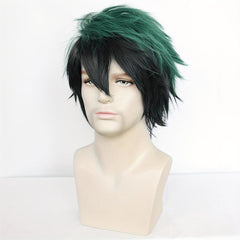 Short Straight Green Wig With Bangs Anime Cosplay Wig For Men