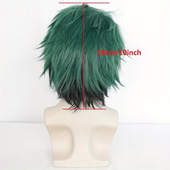 Short Straight Green Wig With Bangs Anime Cosplay Wig For Men