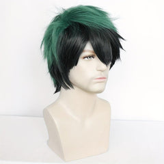 Short Straight Green Wig With Bangs Anime Cosplay Wig For Men