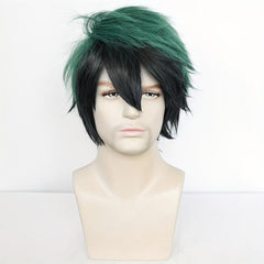 Short Straight Green Wig With Bangs Anime Cosplay Wig For Men