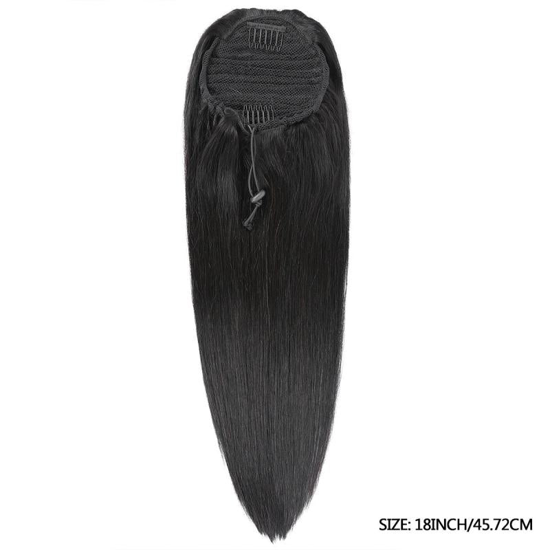 Straight Ponytail Human Hair Extensions 20 32 71 12 Cm