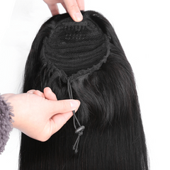 Straight Ponytail Human Hair Extensions 20 32 71 12 Cm