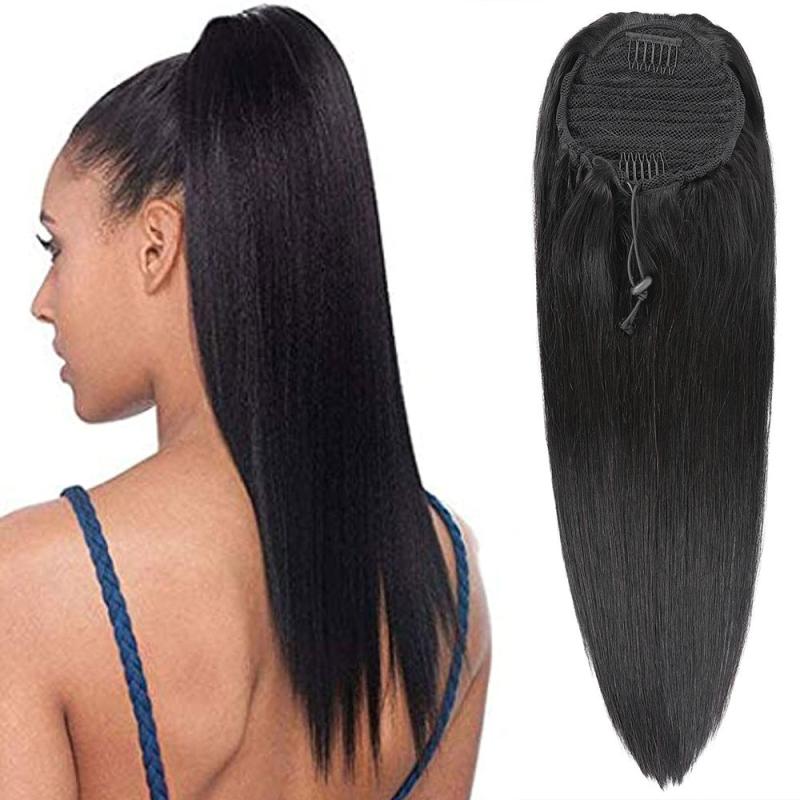 Straight Ponytail Human Hair Extensions 20 32 71 12 Cm