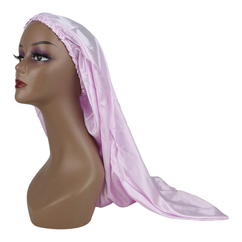 Satin Sleep Cap Wide Band Silk Hat Night Hair Cap Women Girls