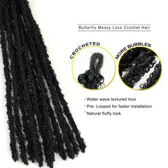Butterfly Locs Crochet Hair Distressed Faux Locs 12 Strands Pack