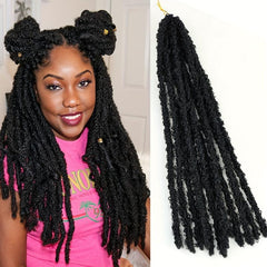 Butterfly Locs Crochet Hair Distressed Faux Locs 12 Strands Pack