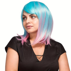 Short Wavy Curly Ombre Wig For Women Heat Resistant Bob Party Wig