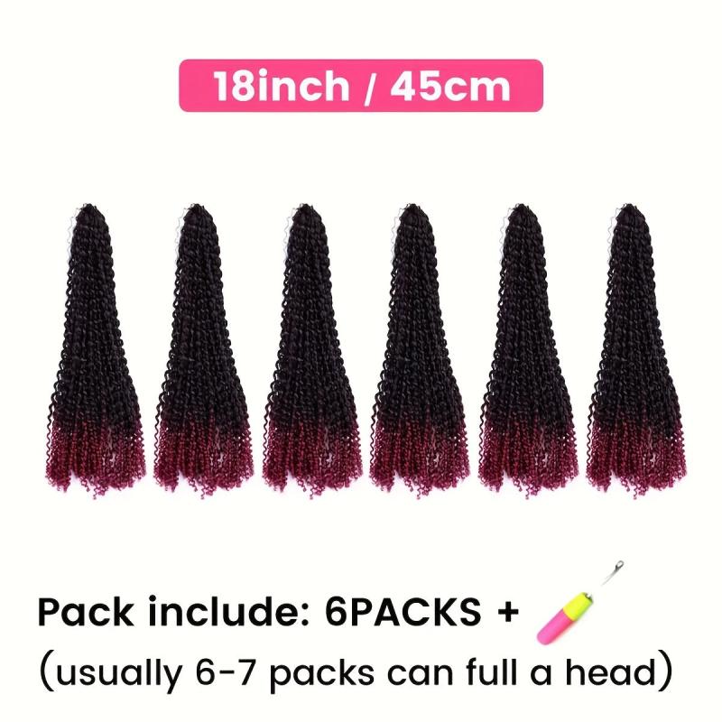 6pack 45 Passion Twist Hair Extensions Crochet Curly Locs Braids for Women