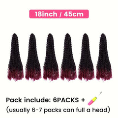 6pack 45 Passion Twist Hair Extensions Crochet Curly Locs Braids for Women